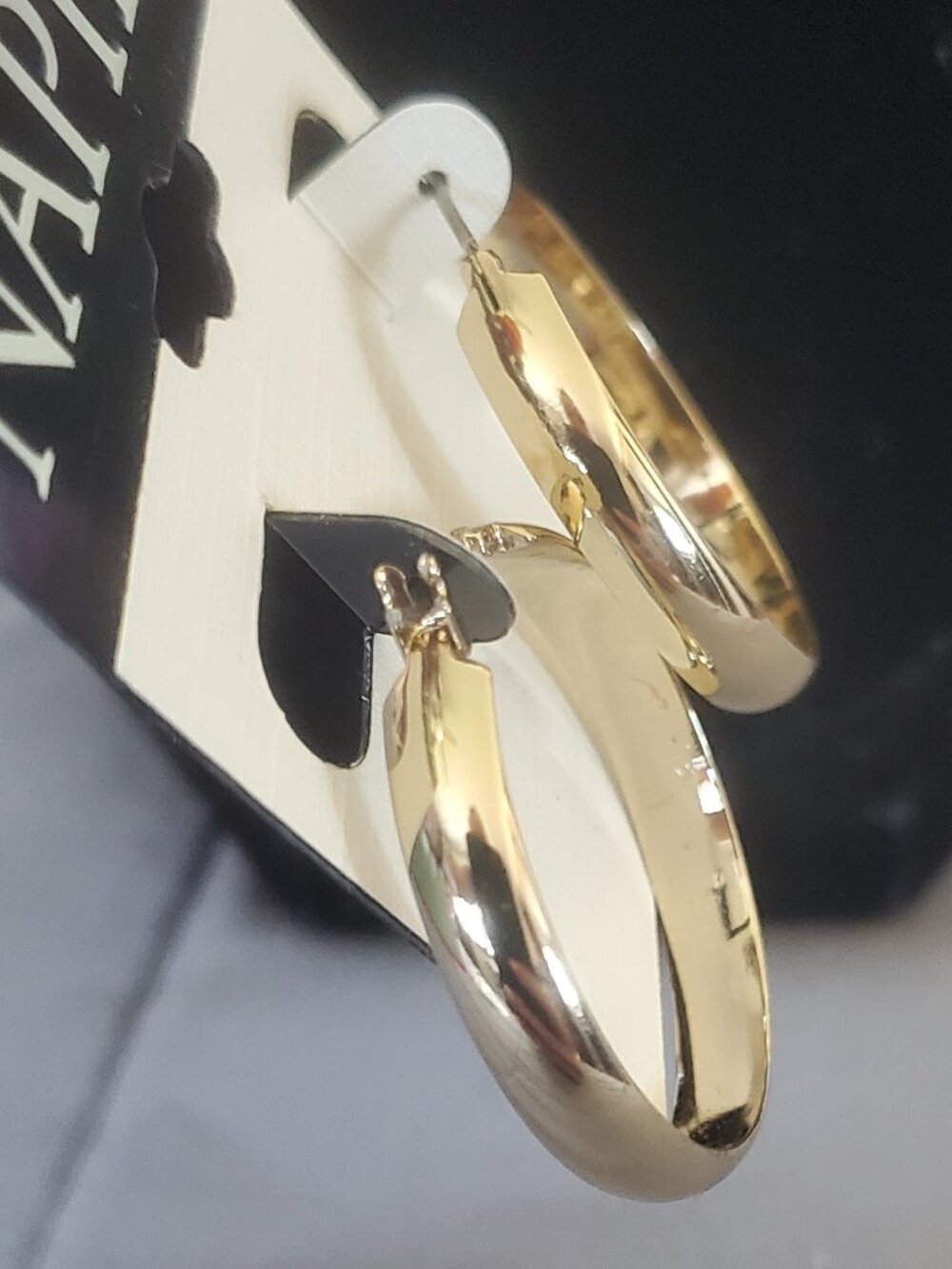 Brand New! Napier Gold Tone Hoop Pierced Earrings!  Makes a great gift!